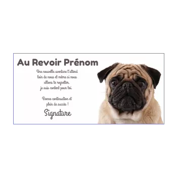 carte au revoir bon depart chien marron animaux 