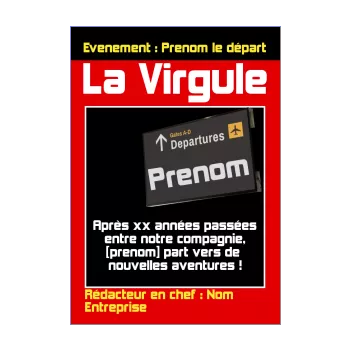 carte au revoir bon depart humour journal avion rouge 