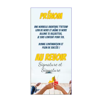 carte au revoir bon depart verre mer pied 