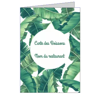 Carte Restaurant Biere Feuille Vert à imprimer