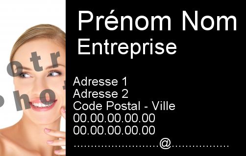 Carte Visite Noir avec photo à imprimer