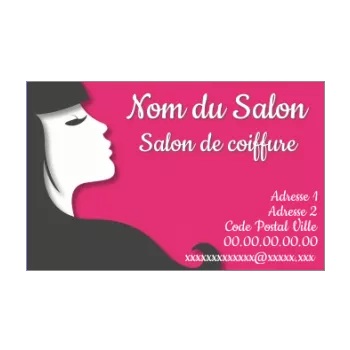 carte visite coiffure femme rose 