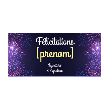 carte felicitation bapteme feu artifice bleu noir 