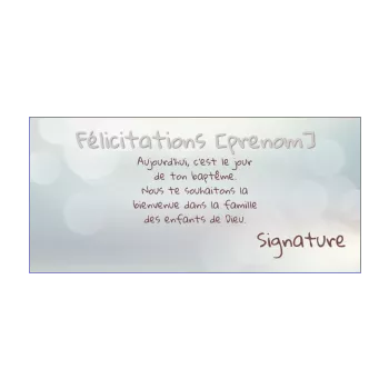 carte felicitation bapteme blanc lumiere 