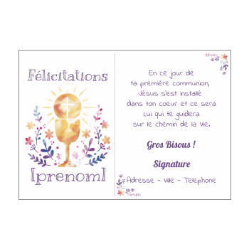 Carte Felicitation Communion Solennelle Modele De Texte Premiere Communion Gratuit Message Premiere Communion Merci Facteur