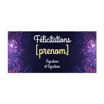 carte felicitation communion feu artifice bleu noir 