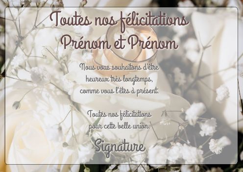 Carte Felicitation Mariage Doree Anneau virtuelle gratuit
