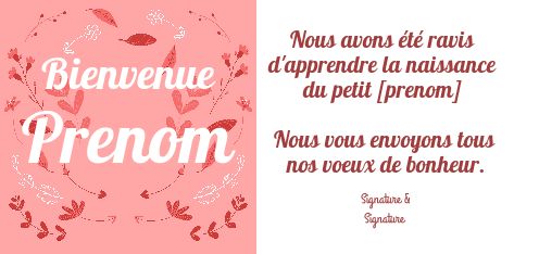 Carte Felicitation Naissance Bebe Fille gratuit à imprimer