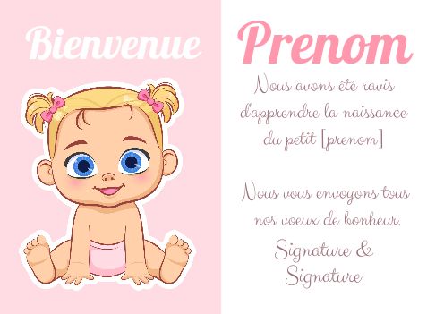Carte Felicitation Naissance Bebe Dessin gratuit à imprimer
