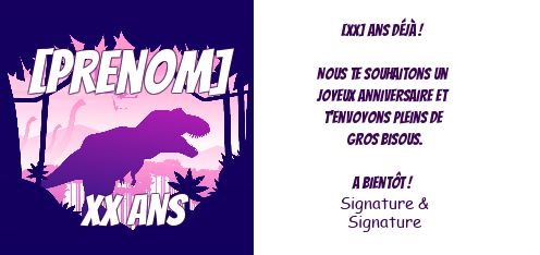 Carte Joyeux Anniversaire Dinosaure Arbre virtuelle gratuit