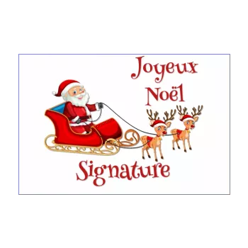 carte joyeux voeux noel renne dessin pere noel rouge 