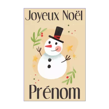 carte joyeux voeux noel dessin neige orange 