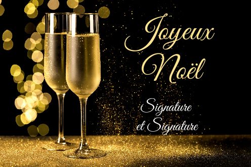 Carte Joyeux Voeux Champagne Noel gratuit à imprimer
