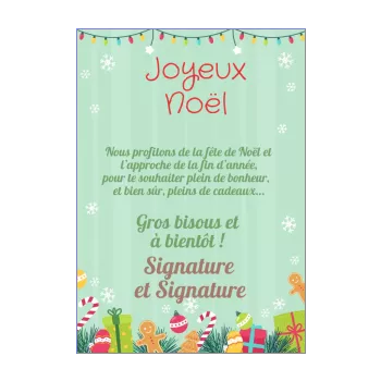 carte joyeux voeux cadeau noel boule dessin 