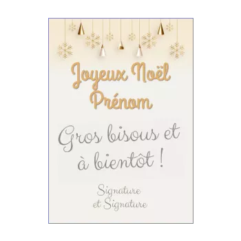 carte joyeux voeux noel doree etoile 