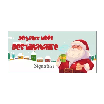 carte joyeux voeux maison noel dessin neige pere noel 