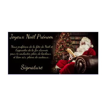 carte joyeux voeux noel noir pere noel sapin 