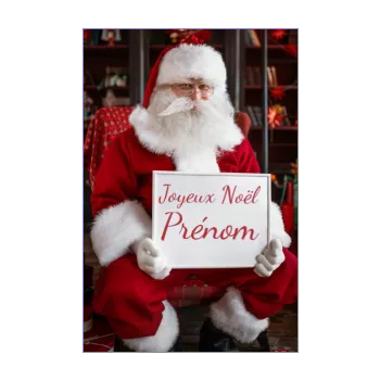 carte joyeux voeux noel elegant pere noel tableau 