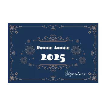 carte voeux meilleur nouvel an bleu elegant orange 