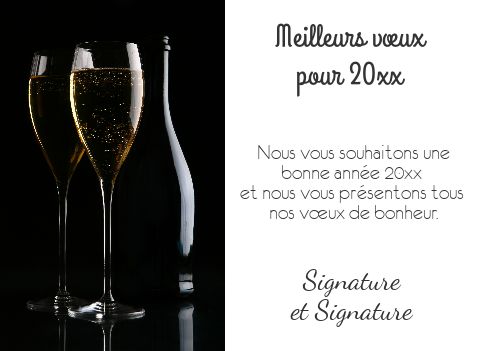 Carte Voeux Meilleur Nouvel An Champagne gratuit à imprimer (carte 2666)