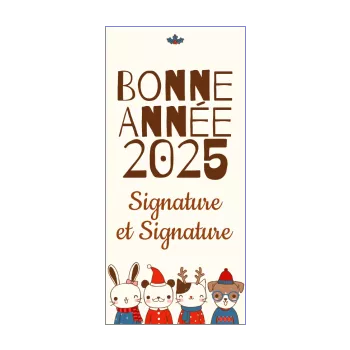 carte voeux meilleur nouvel an renne chat chien dessin animaux 