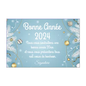 Carte Voeux Meilleur Nouvel An Bleu gratuit à imprimer (carte 2643)