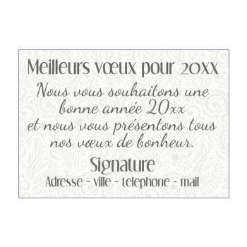 carte voeux meilleur nouvel an fleur gris 