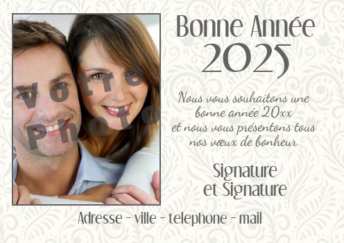 Carte Voeux Meilleur Nouvel An avec photo à imprimer