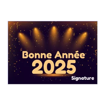 carte voeux meilleur nouvel an lumiere noir orange 