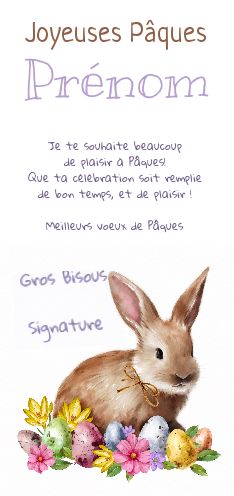 Carte Voeux Fete Paques Dessin gratuit à imprimer