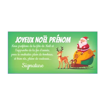 carte joyeux voeux noel dessin pere noel vert 