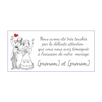 carte remerciement mariage coeur blanc dessin merci noir rouge 