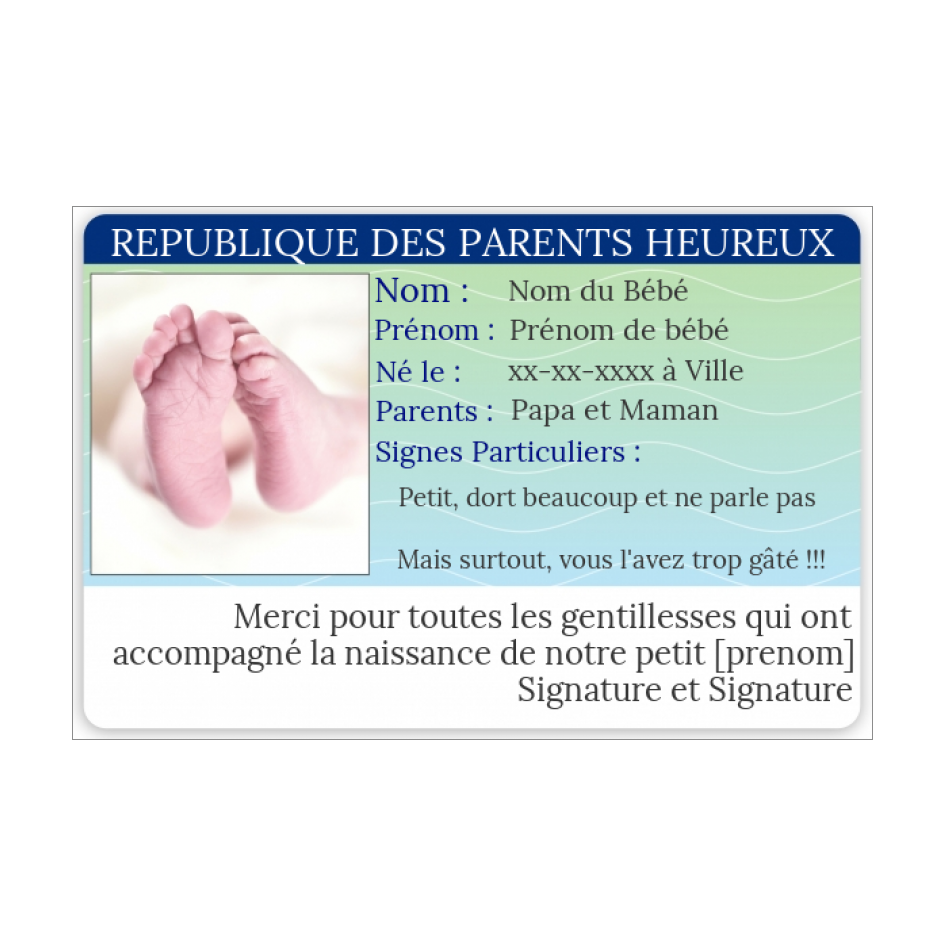 Carte Remerciement Naissance Carte Identite Humour Gratuit A Imprimer Carte 3251