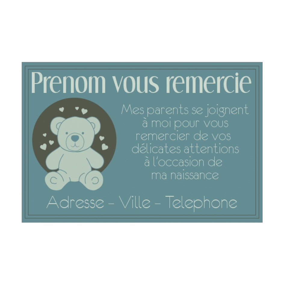 Carte Remerciement Naissance Jouet Bebe Bleu Gratuit A Imprimer Carte 3317