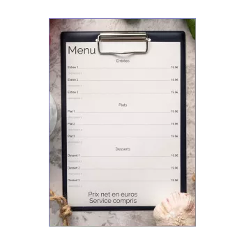 carte menu restaurant table papier tableau 