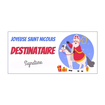 carte joyeux voeux cadeau cheval saint nicolas dessin 