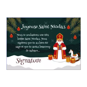 carte joyeux voeux jouet saint nicolas dessin neige 