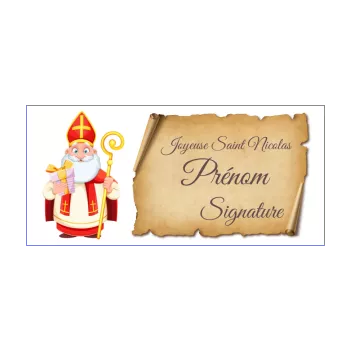 carte joyeux voeux saint nicolas dessin parchemin 