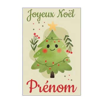 carte joyeux voeux noel dessin sapin vert 