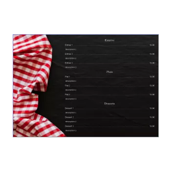 carte menu restaurant nappe carreau ardoise noir 