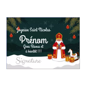 carte joyeux voeux jouet saint nicolas dessin neige 