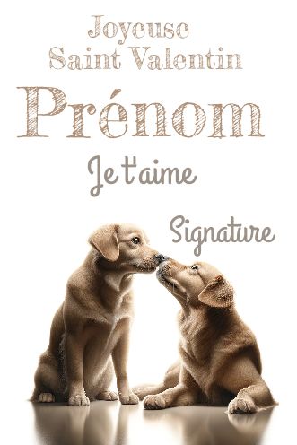 Carte Voeux Saint Valentin Chien gratuit à imprimer