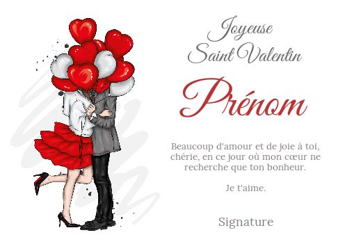 Carte Voeux Saint Valentin Coeur gratuit à imprimer