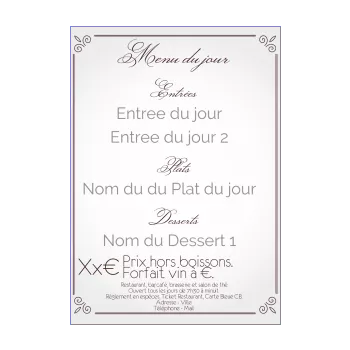carte menu restaurant elegant gris 