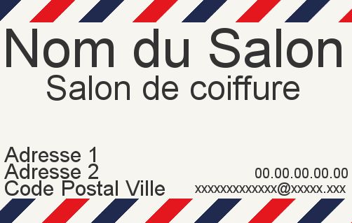 Carte Visite Coiffure Bleu Rouge gratuit à imprimer