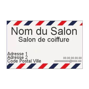carte visite coiffure bleu rouge 