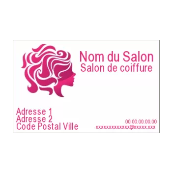 carte visite coiffure dessin femme rose 