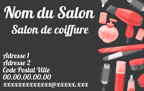 Carte Visite Coiffure Ciseaux Gris gratuit à imprimer