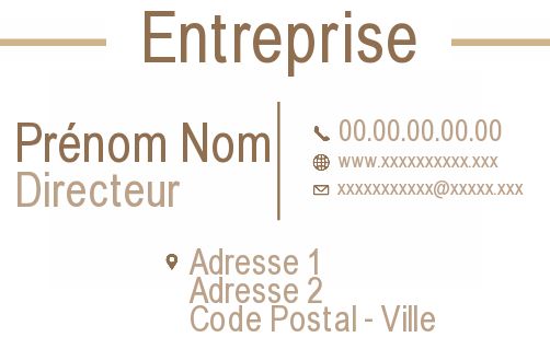 Carte Visite Elegant Marron gratuit à imprimer