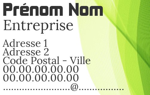 Carte Visite Abstrait Vert gratuit à imprimer